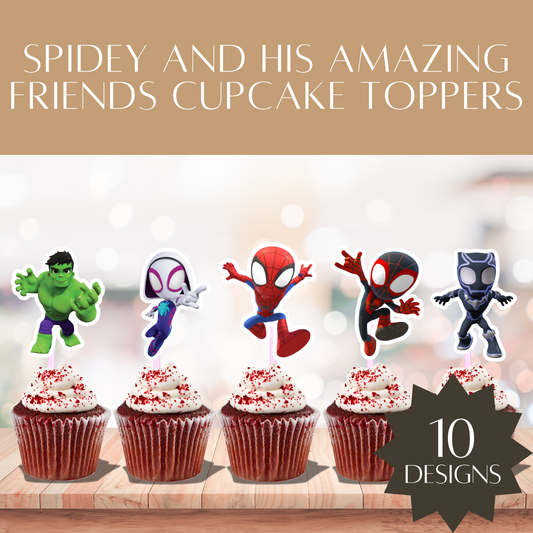 Printable Spidey and His Amazing Friends Cupcake Toppers – Digital Download