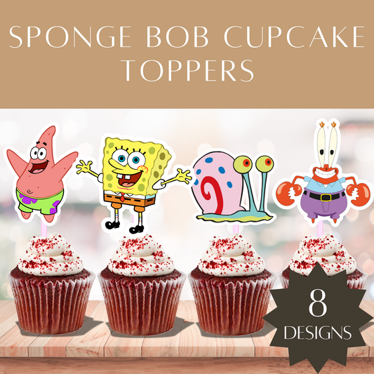 Printable Sponge Bob Cupcake Toppers