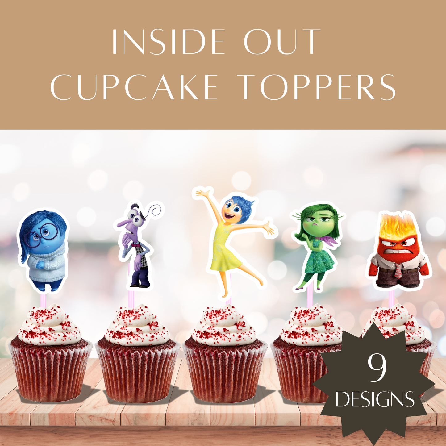 Printable Inside Out Cupcake Toppers