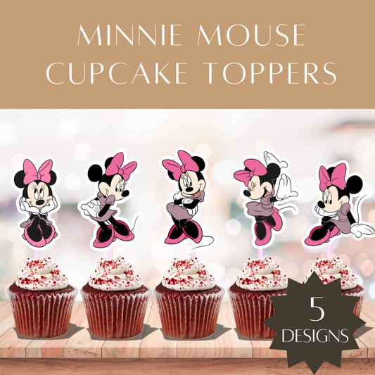 Printable Minnie Mouse Cupcake Toppers