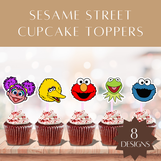 Printable Sesame Street Cupcake Toppers – Digital Download