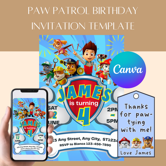Paw Patrol Birthday Invitation Template