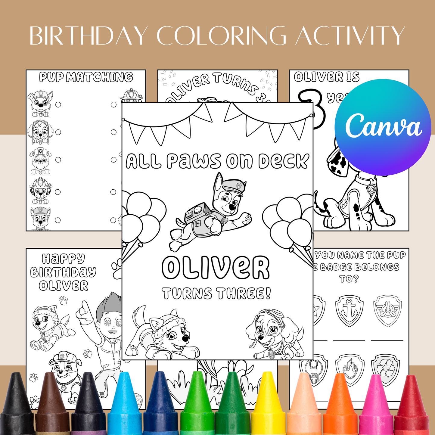 Printable Paw Patrol Birthday Activity