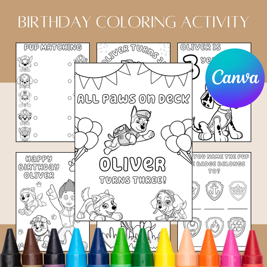 Printable Paw Patrol Birthday Activity