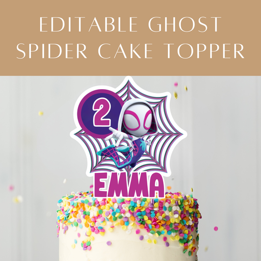 Editable Ghost-Spider Cake Topper – Digital Download