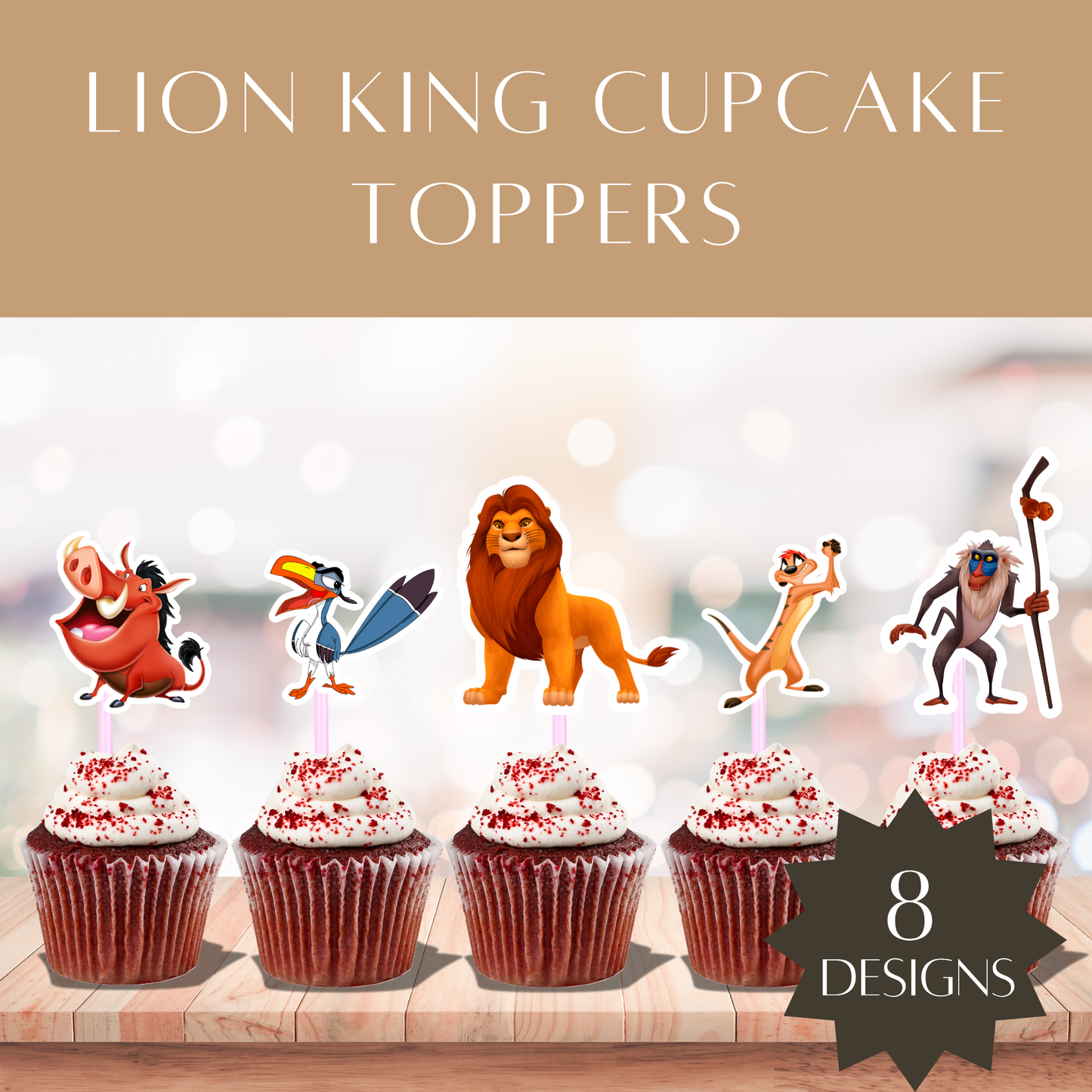 Printable Lion King Cupcake Toppers – Digital Download