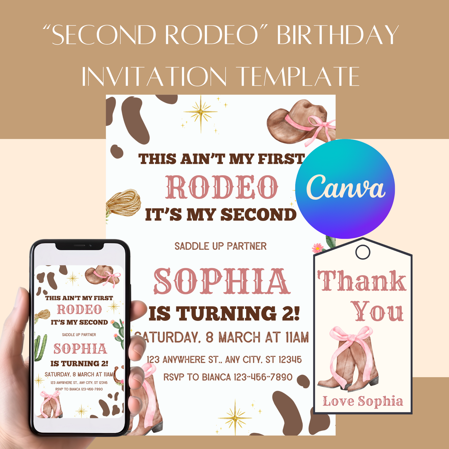 Second Rodeo Birthday Invitation Template
