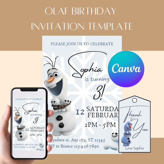 Frozen Olaf-Themed Birthday Invitation