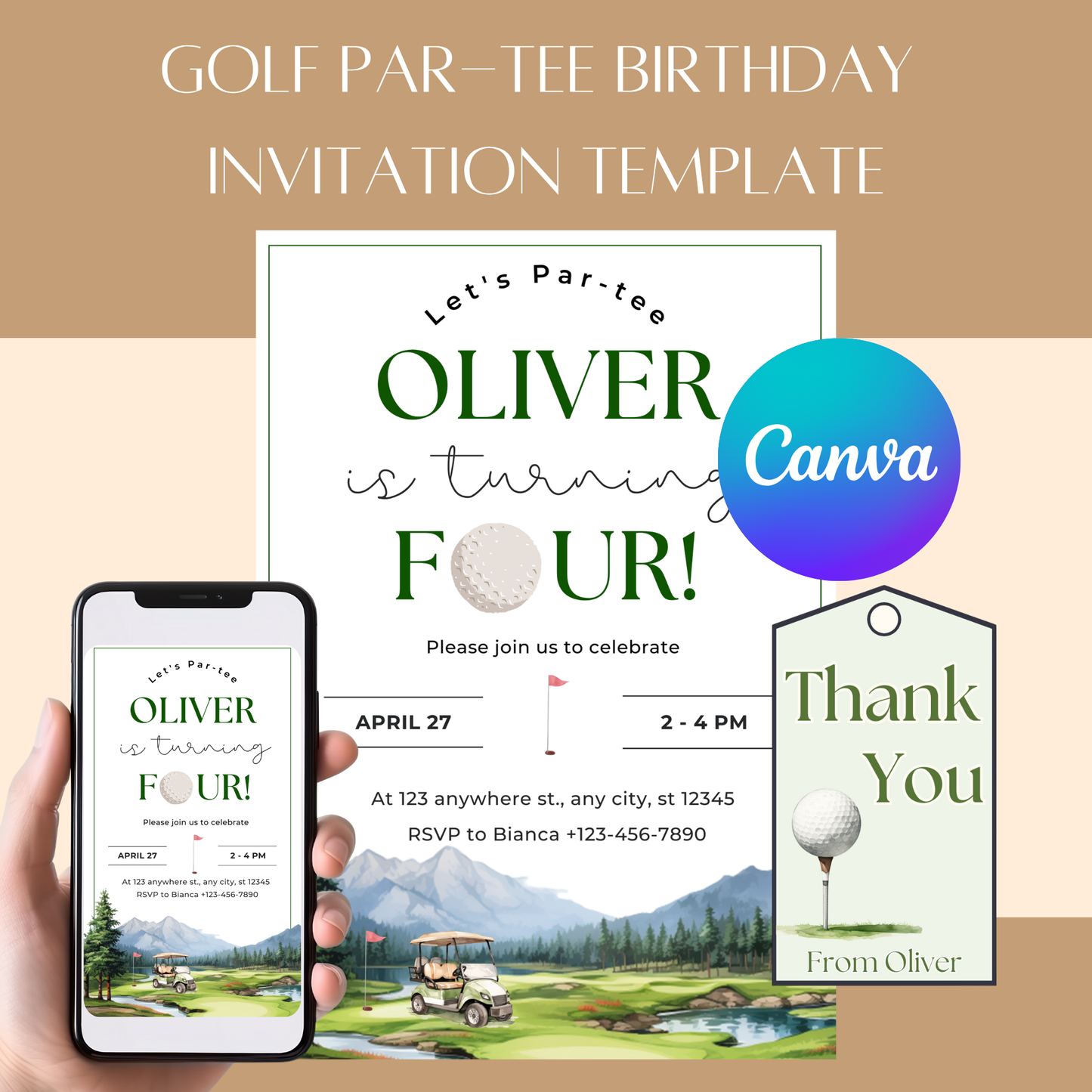 “Golf Par-tee” Birthday Invitation Template