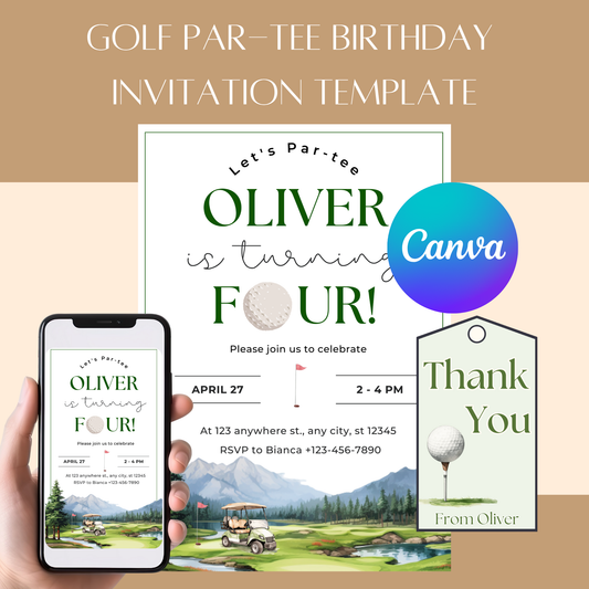 “Golf Par-tee” Birthday Invitation Template