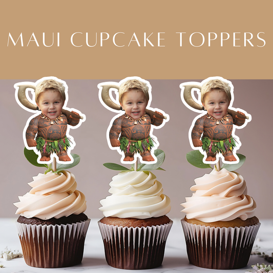 Custom Face Maui Cupcake Topper