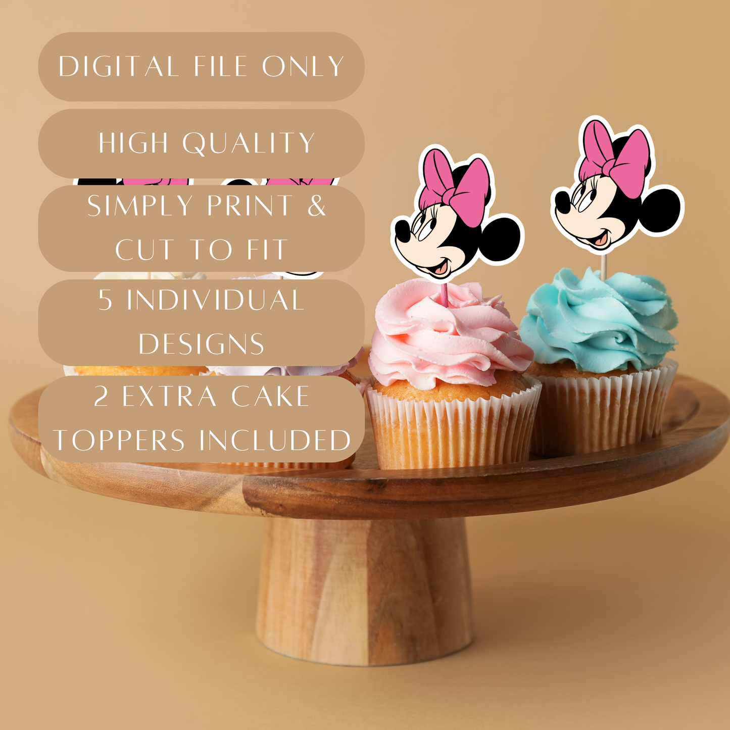 Minnie Mouse Cupcake Toppers