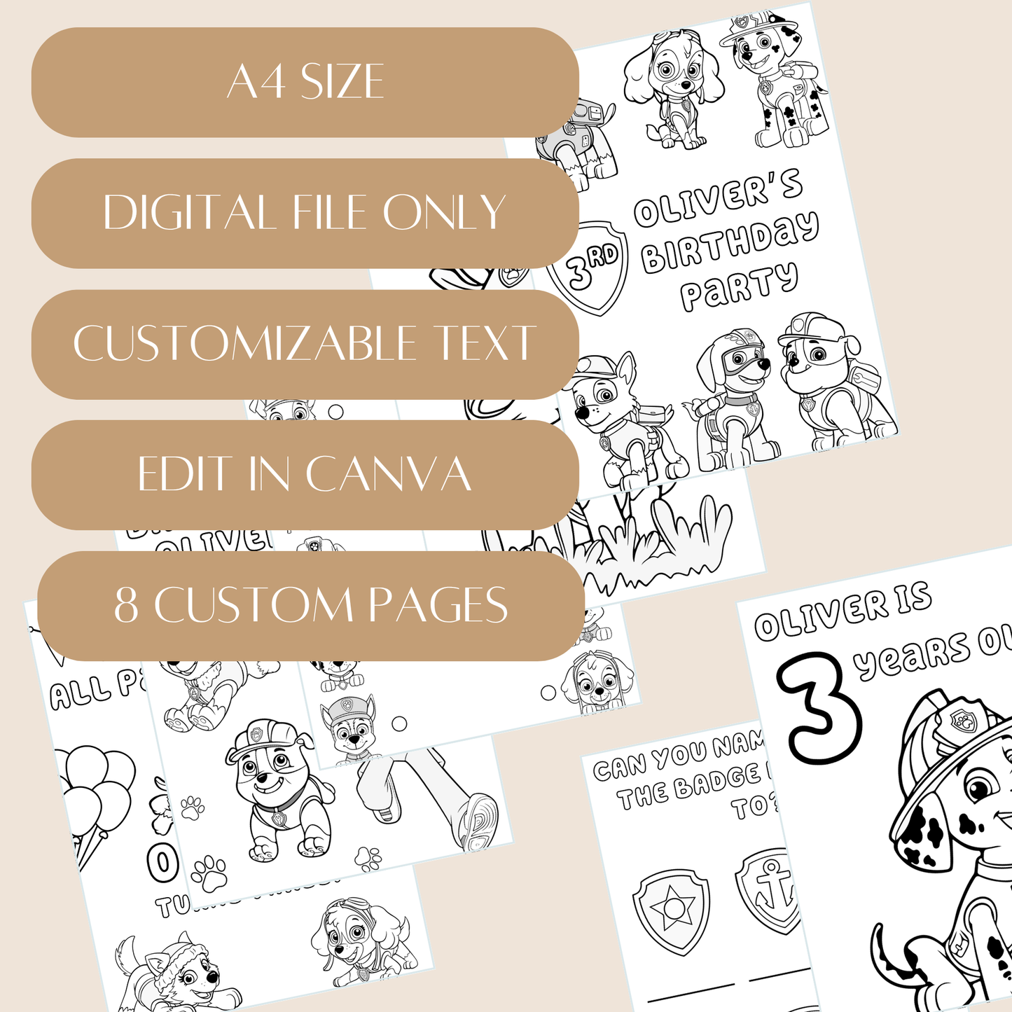 Printable Paw Patrol Birthday Activity