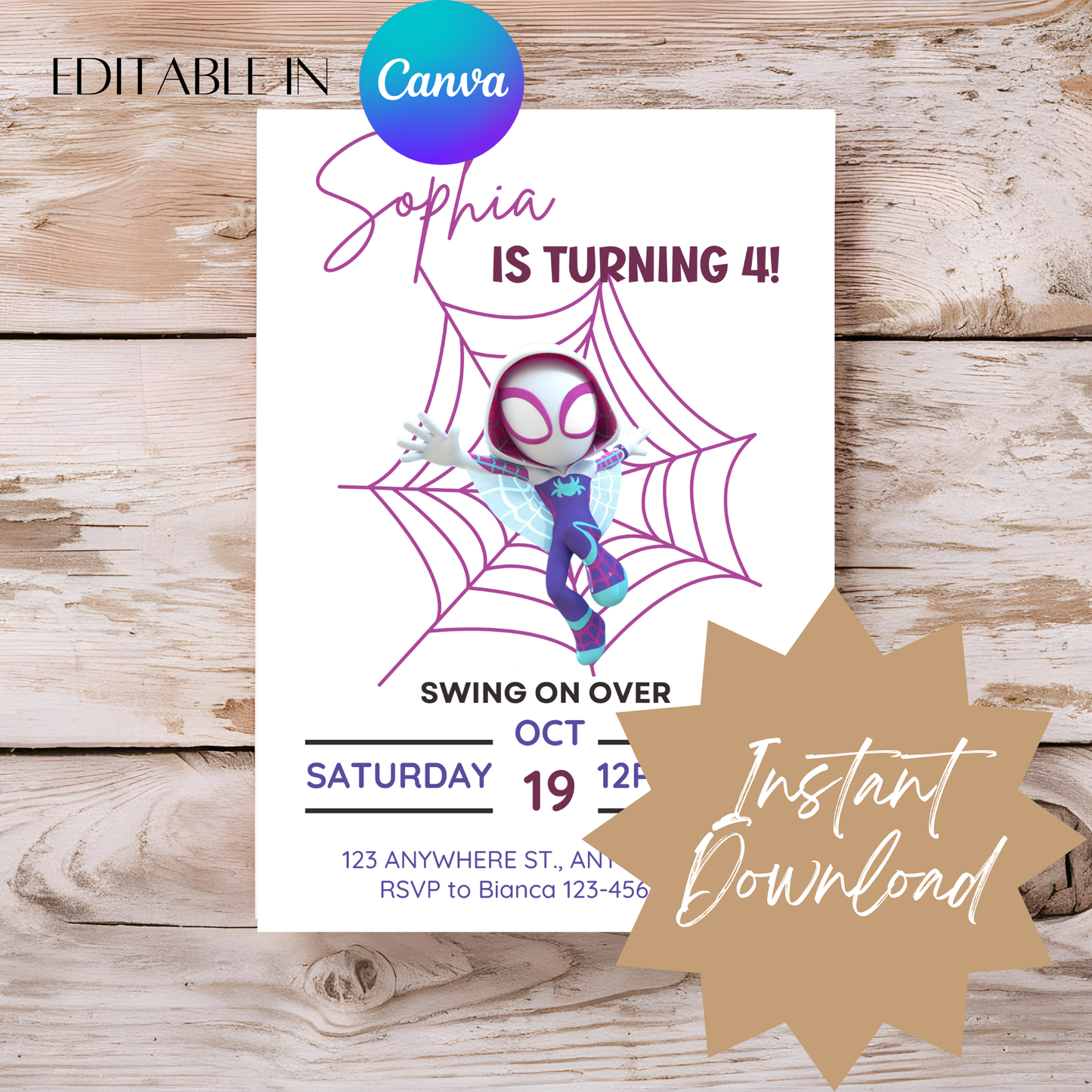 Ghost-Spider Themed Invitation