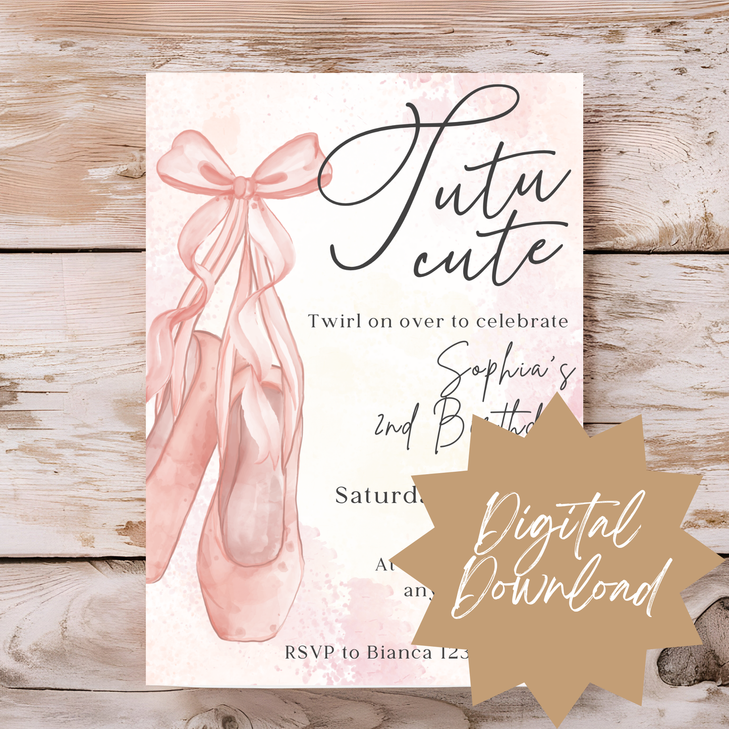 "Tutu Cute" Birthday Invitation Template