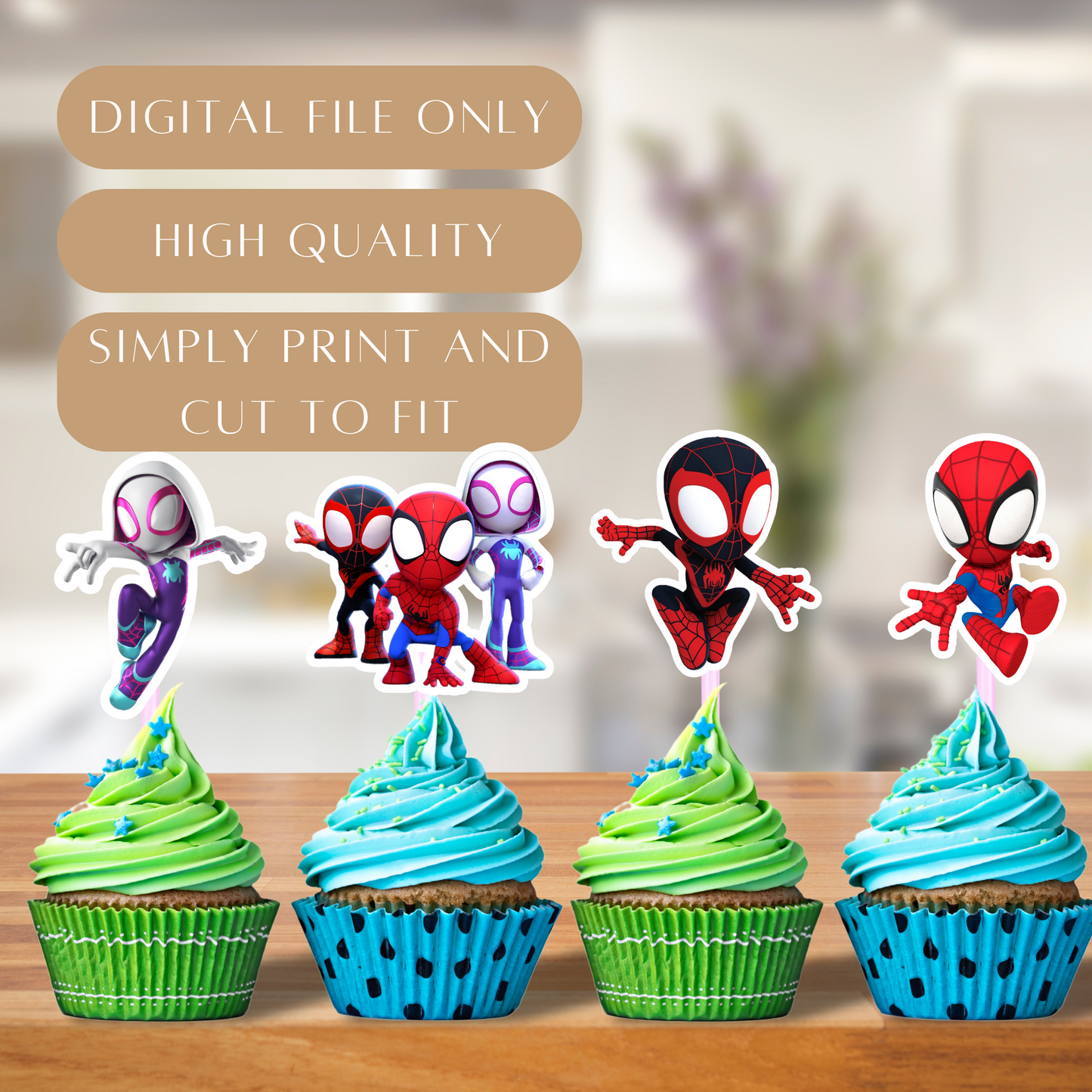 Printable Spidey Cupcake Toppers