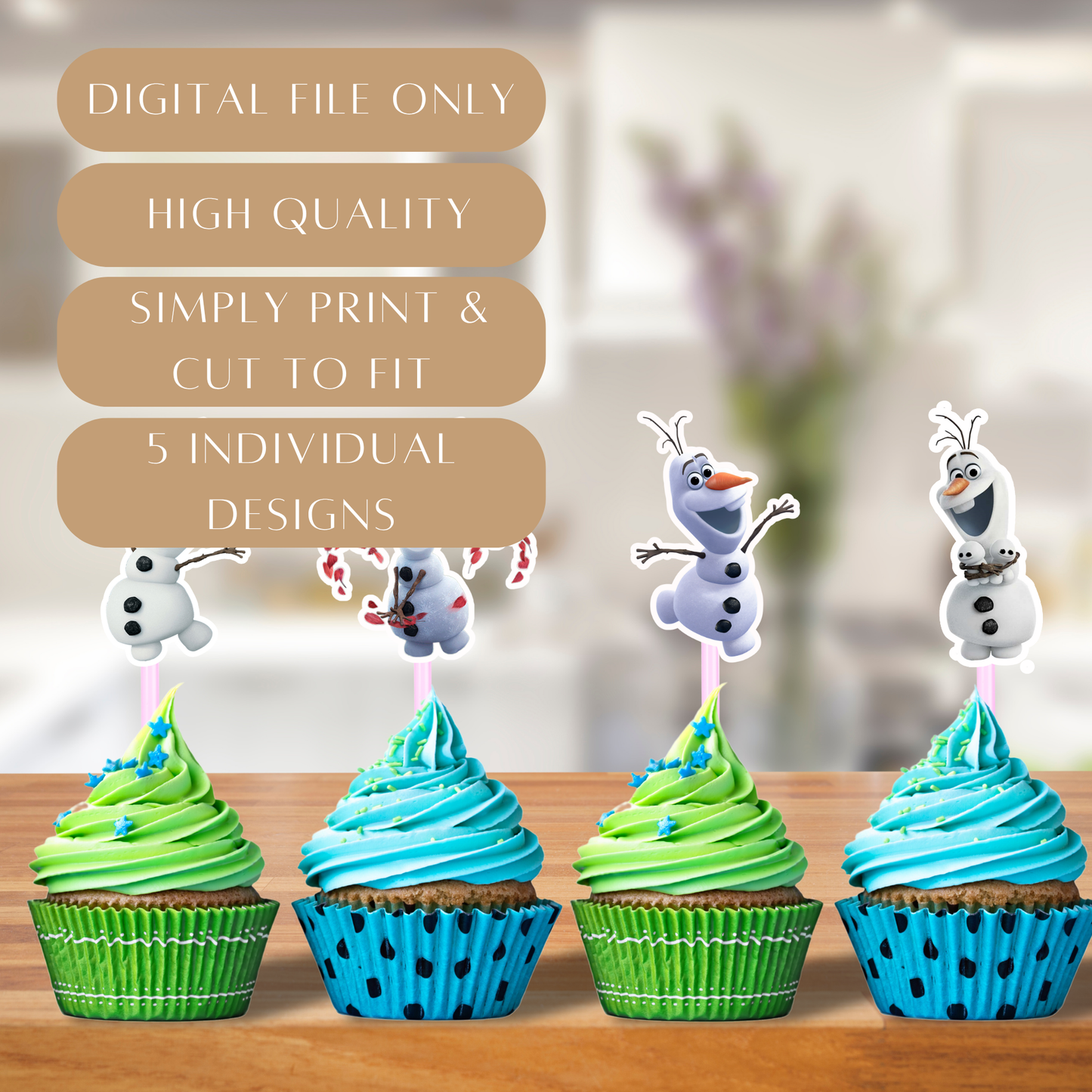 Printable Olaf Cupcake Toppers