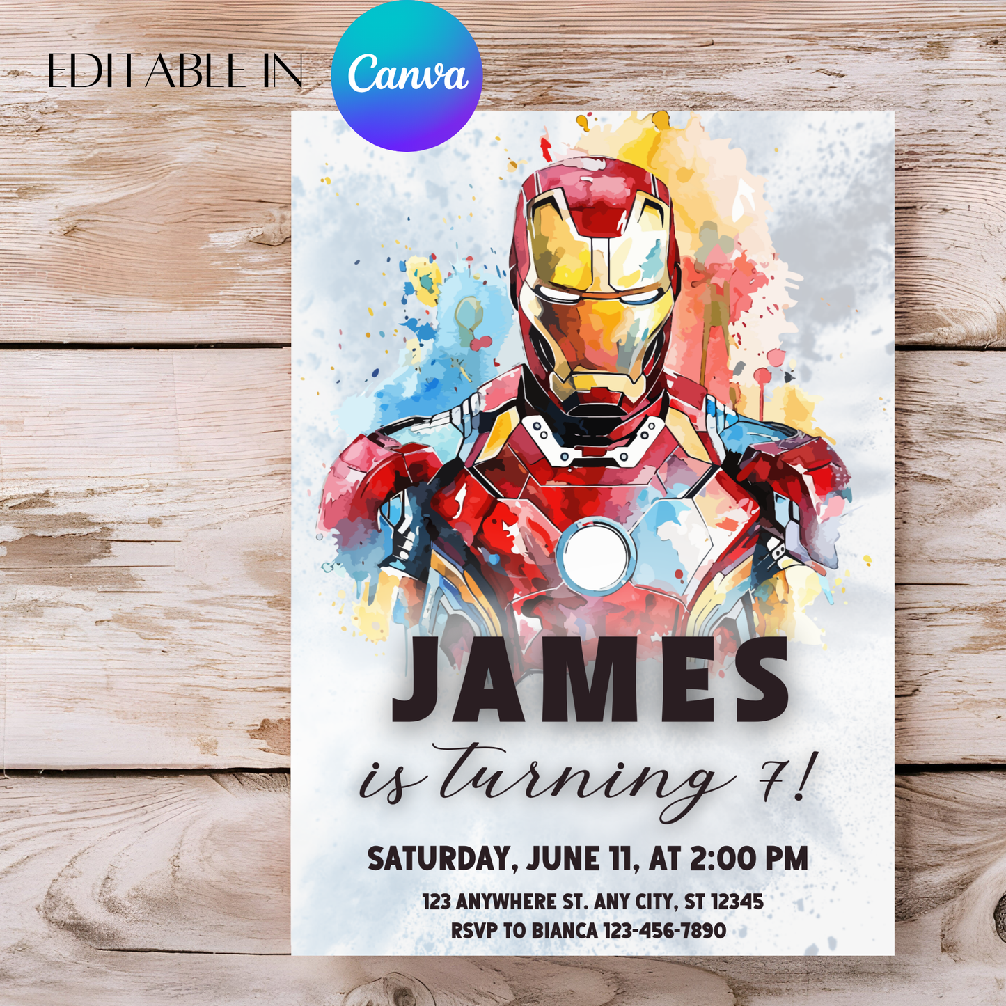 Iron Man Birthday Invitation Template