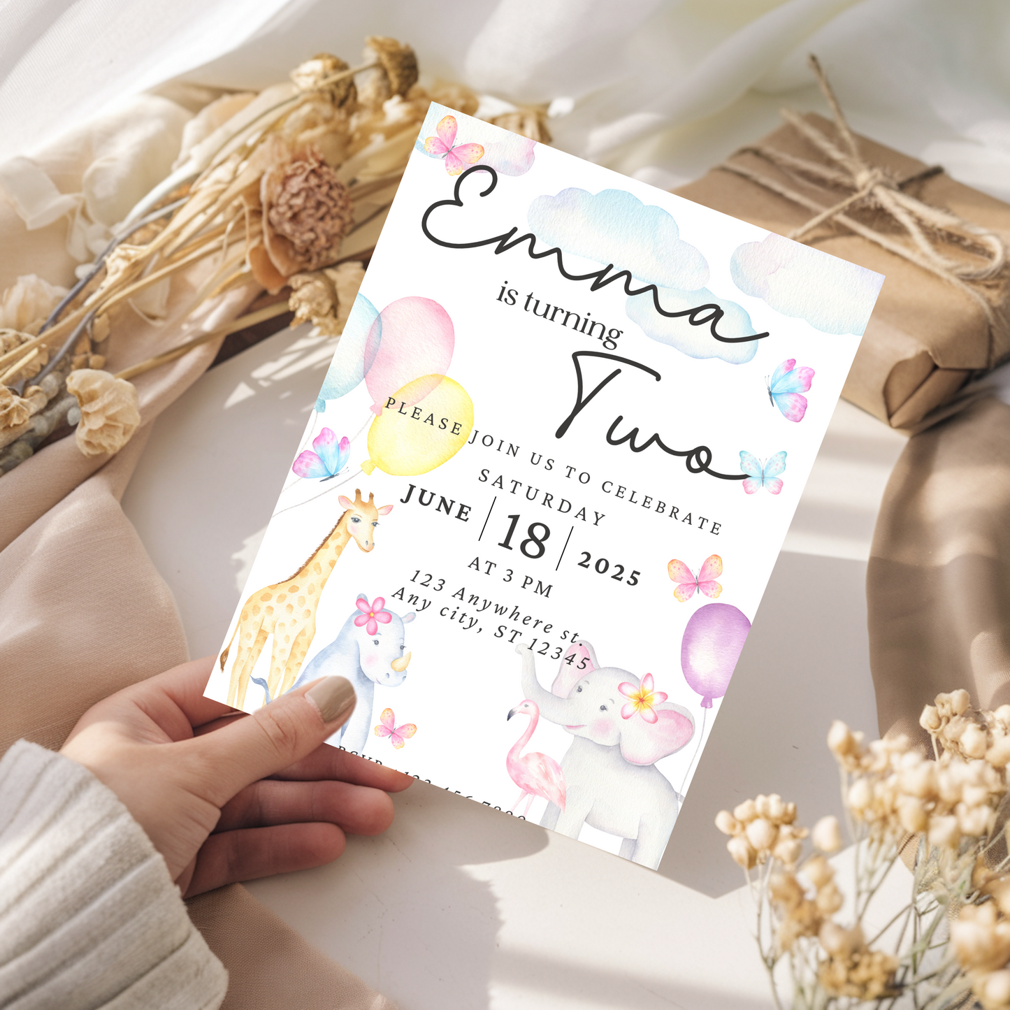 Safari-Themed Birthday Invitation