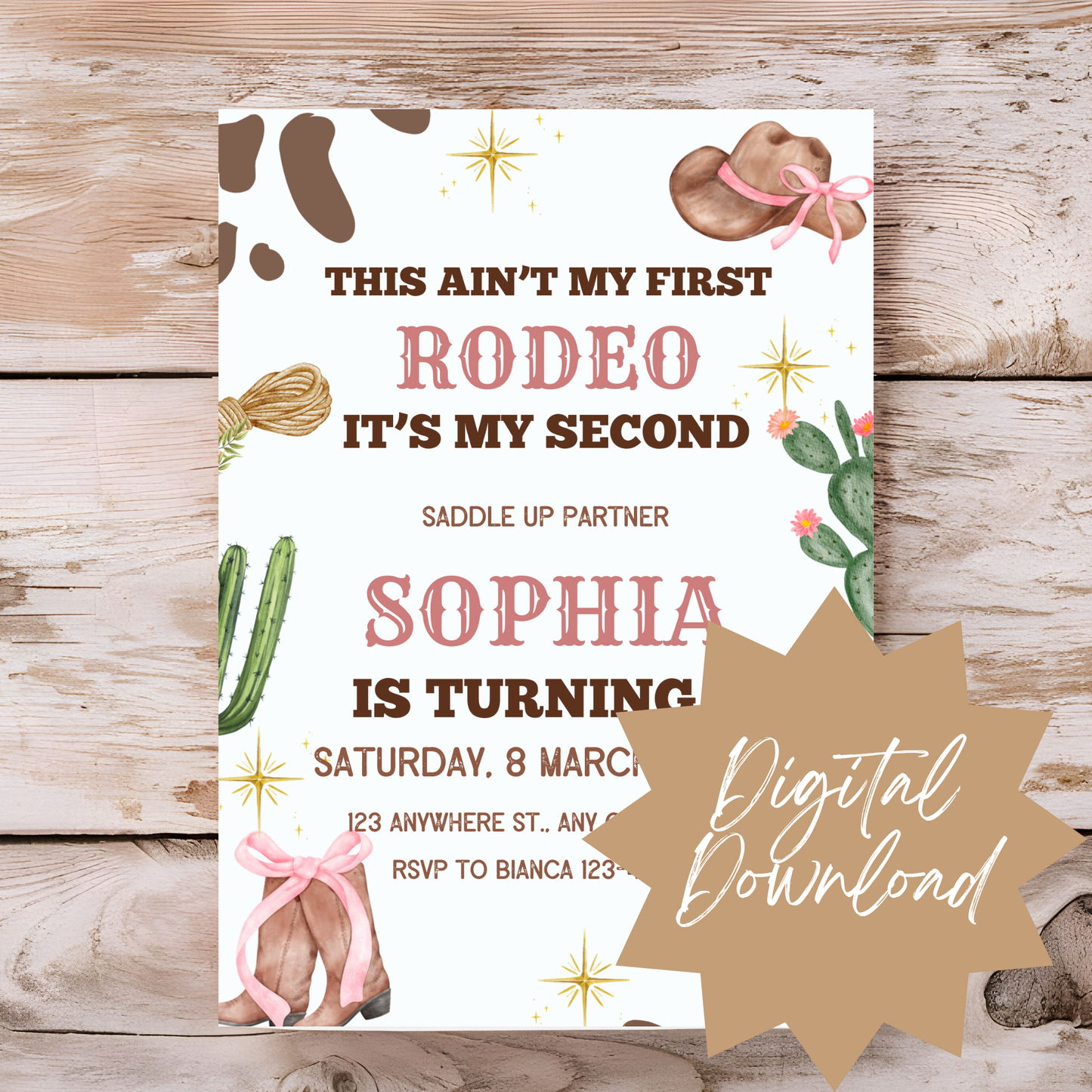 Second Rodeo Birthday Invitation Template