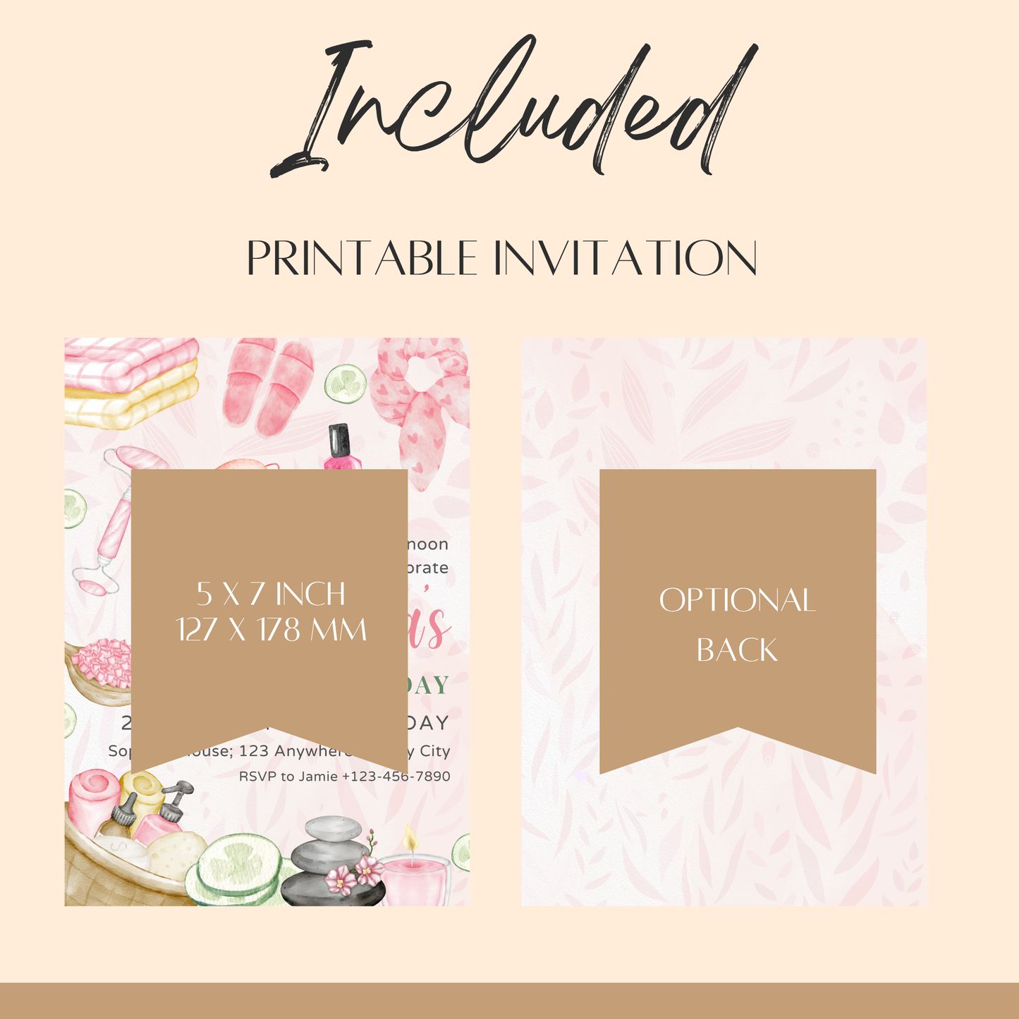 Spa Party Birthday Invitation Template