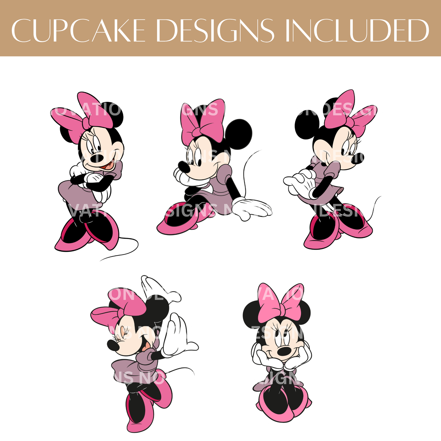 Printable Minnie Mouse Cupcake Toppers