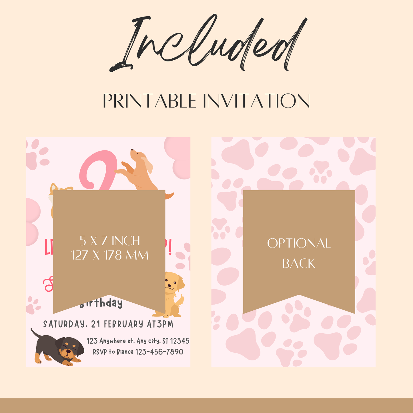 "TWO Let the Dogs Out?!" Birthday Invitation