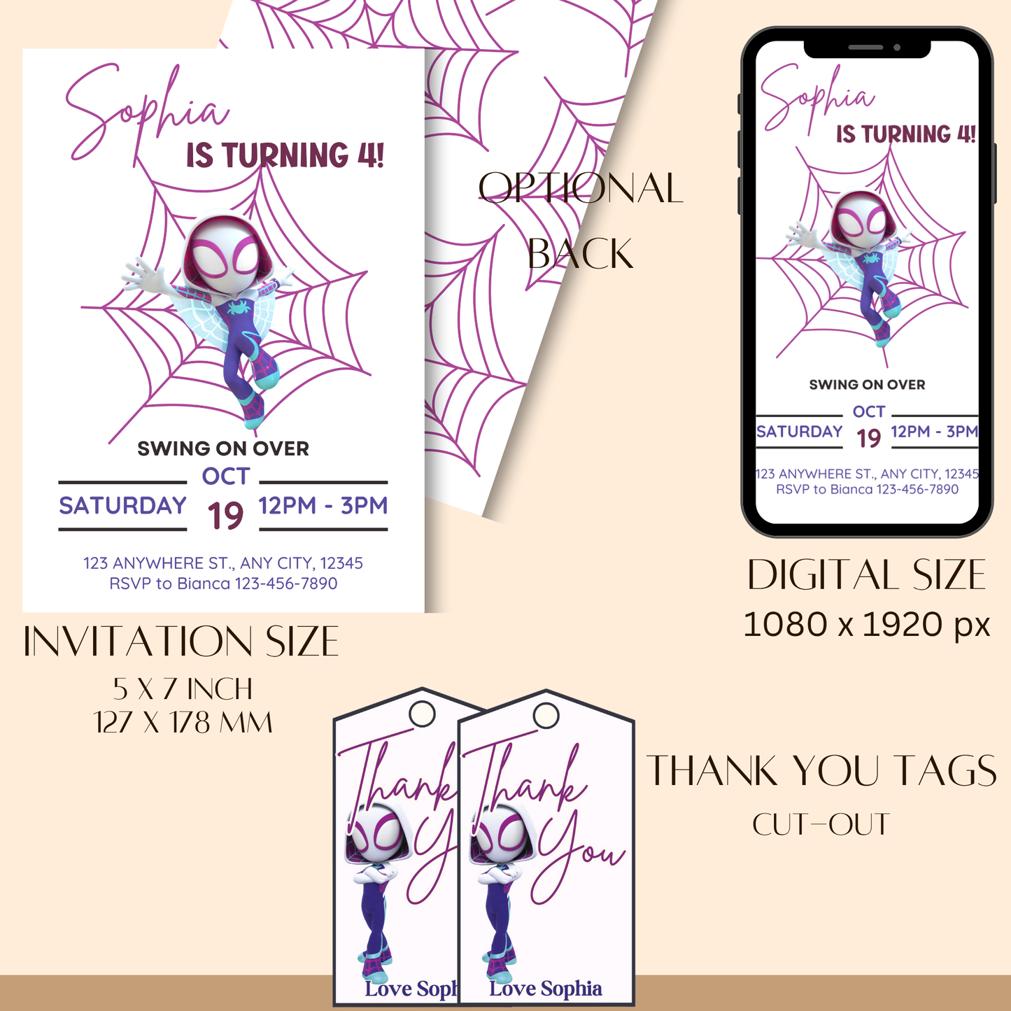 Ghost-Spider Themed Invitation