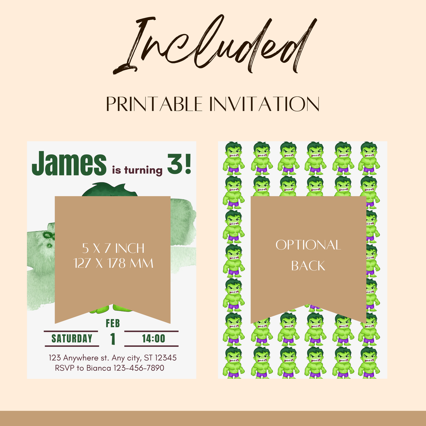 Hulk-Themed Birthday Invitation