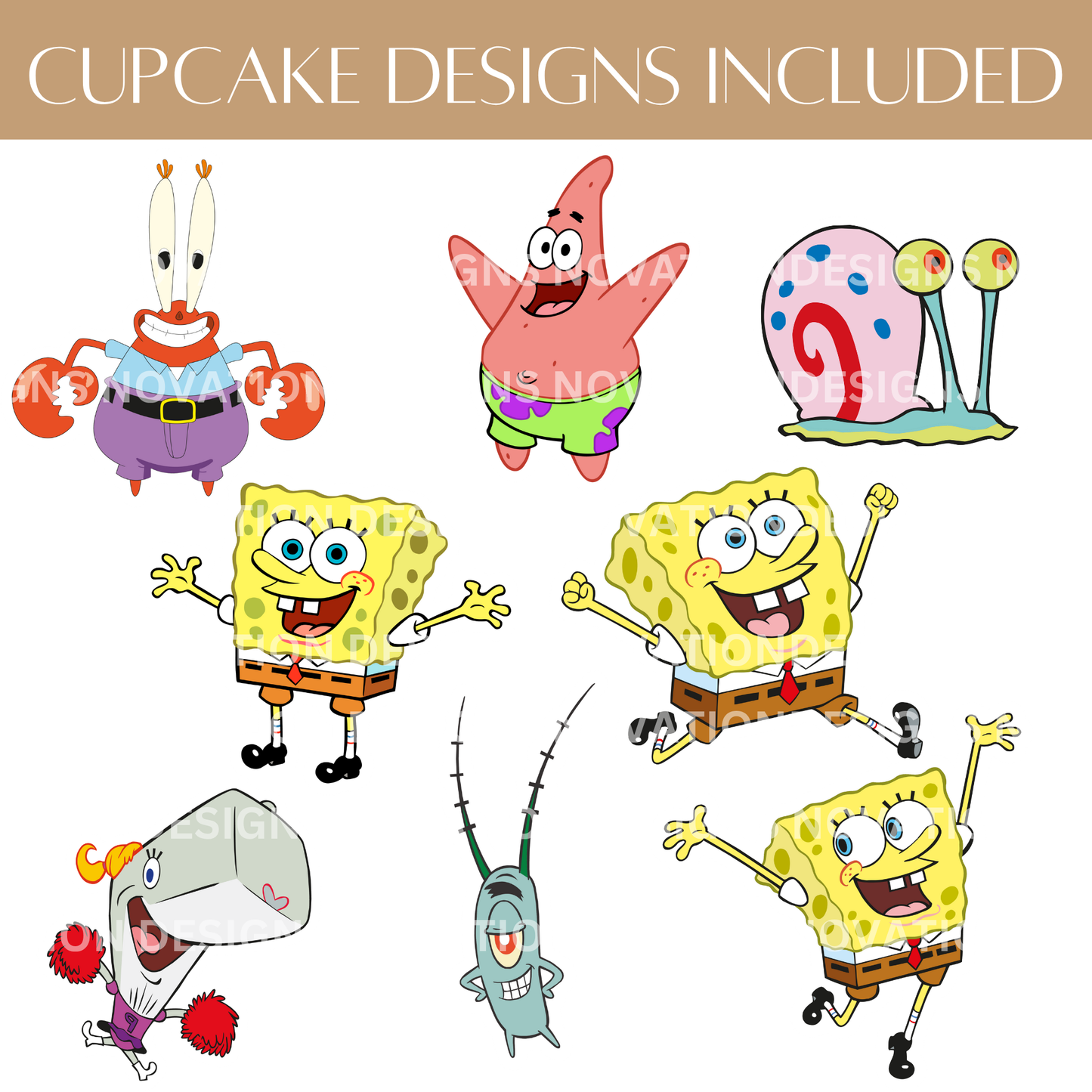 Printable Sponge Bob Cupcake Toppers