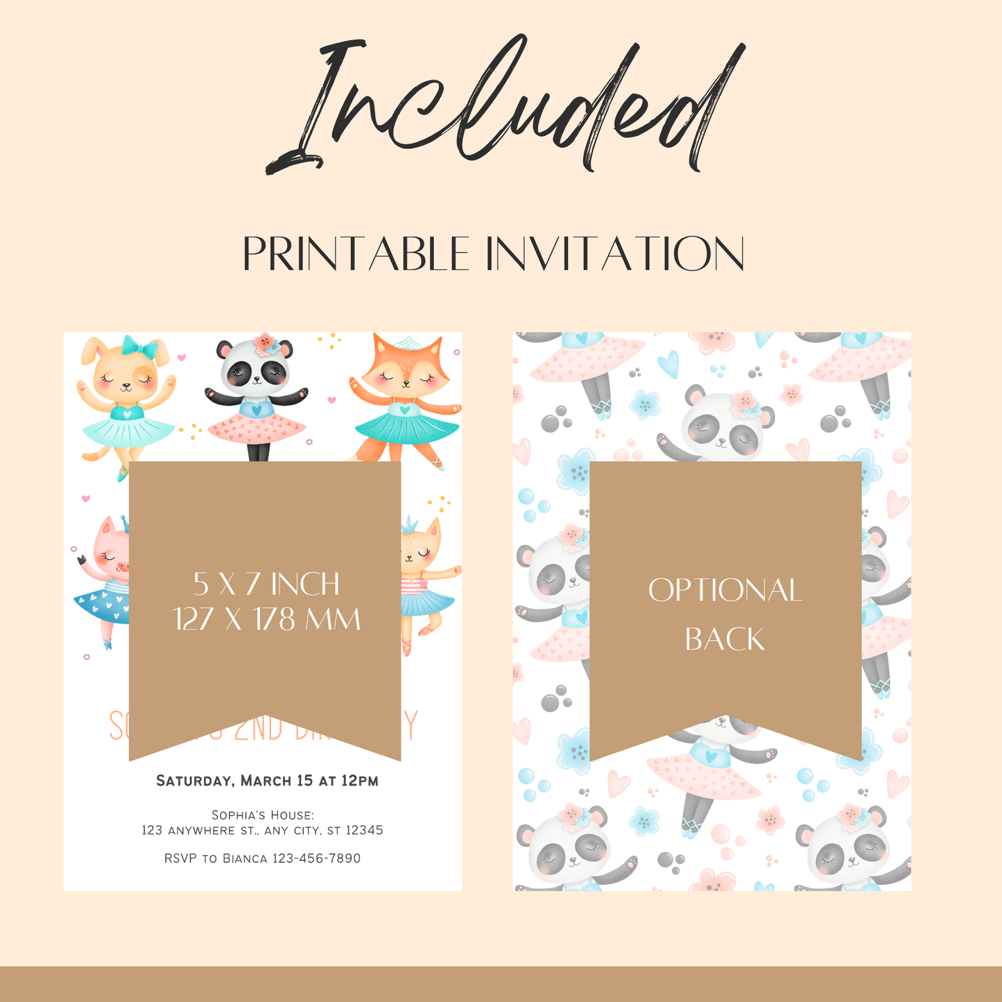 “Tutu Cute” Ballerina-Themed Birthday Invitation