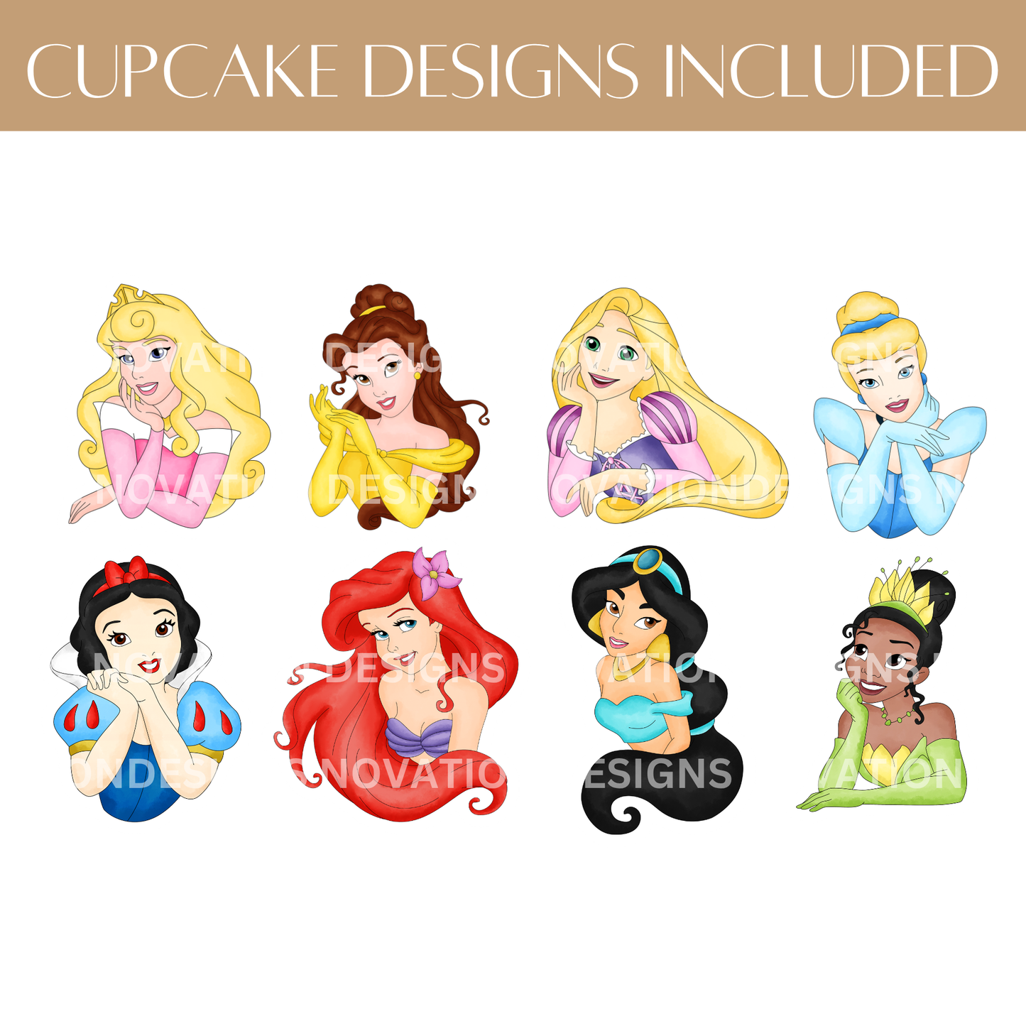 Printable Disney Princess Cupcake Toppers โ Digital Download