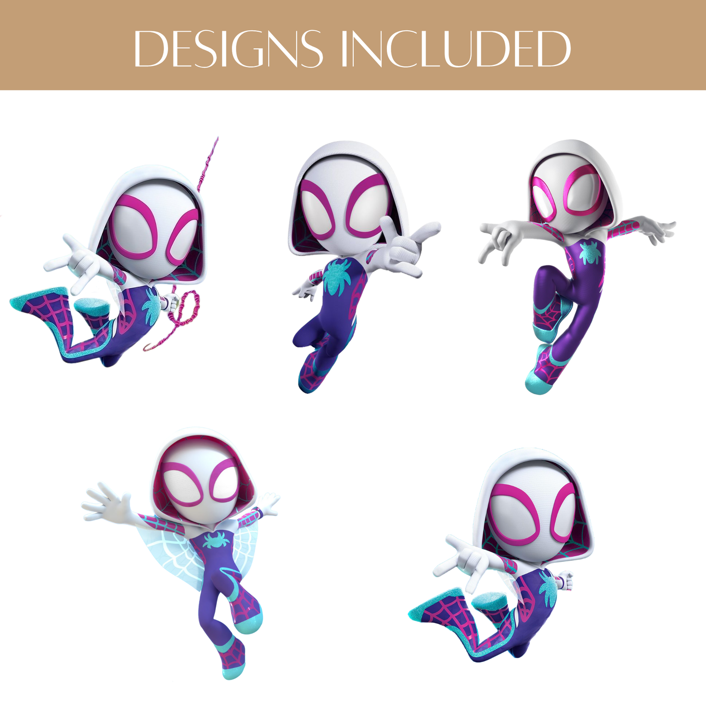 Custom Face Ghost Spider Cupcake Toppers