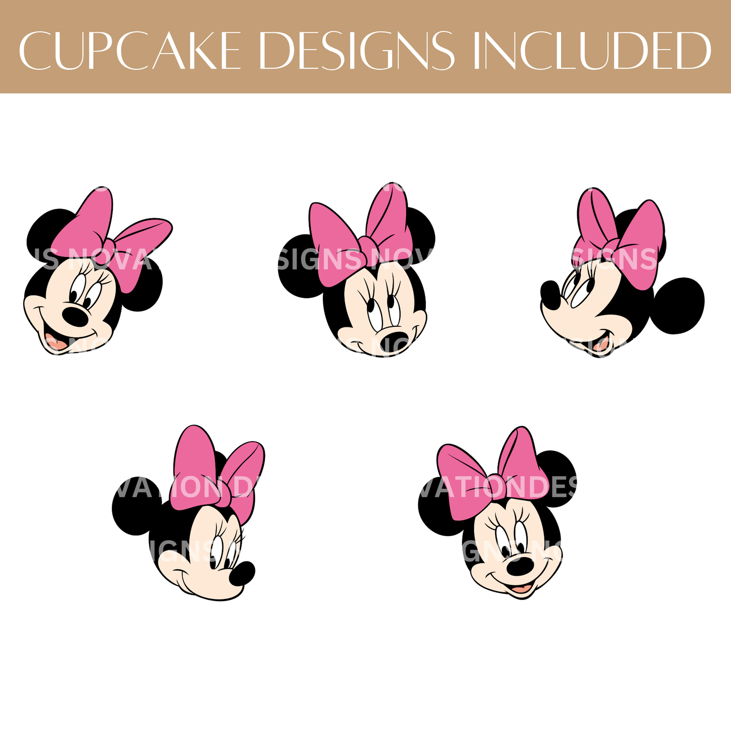 Minnie Mouse Cupcake Toppers