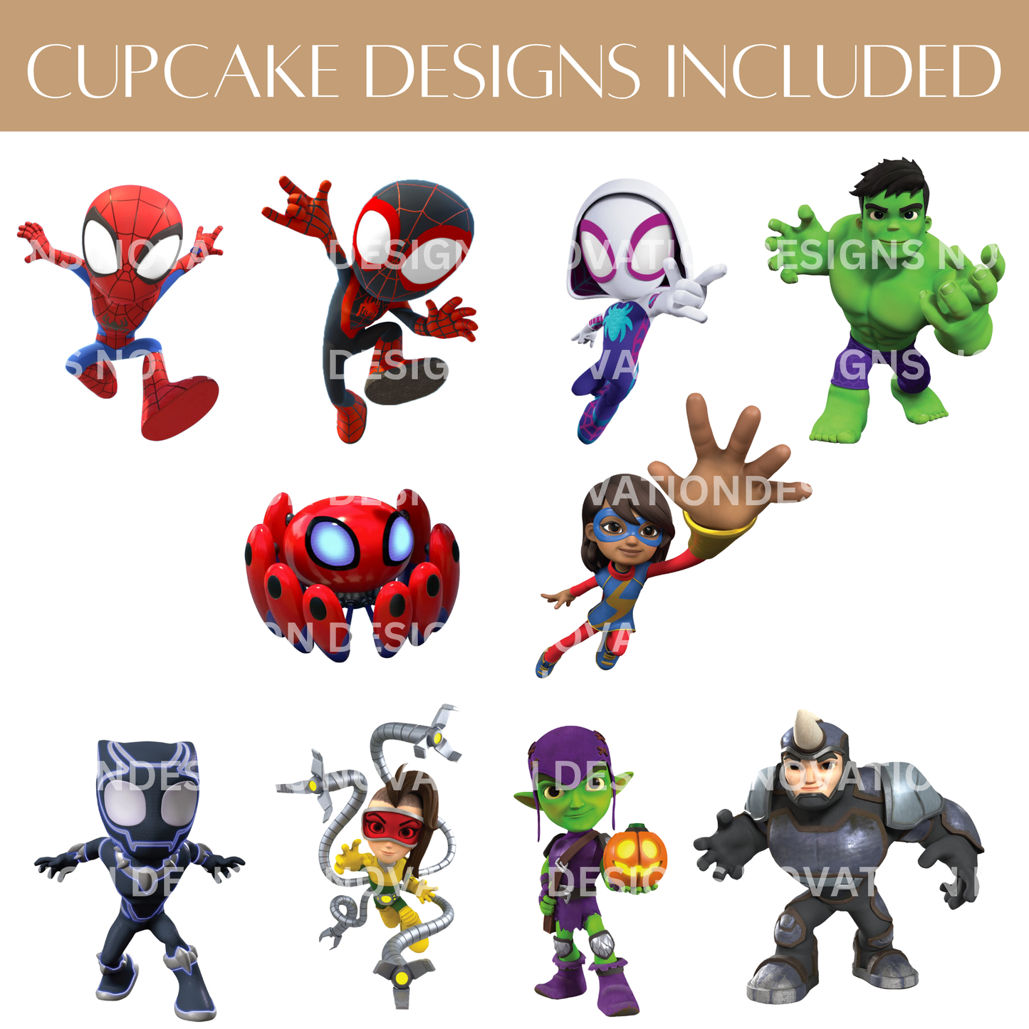 Printable Spidey and His Amazing Friends Cupcake Toppers – Digital Download