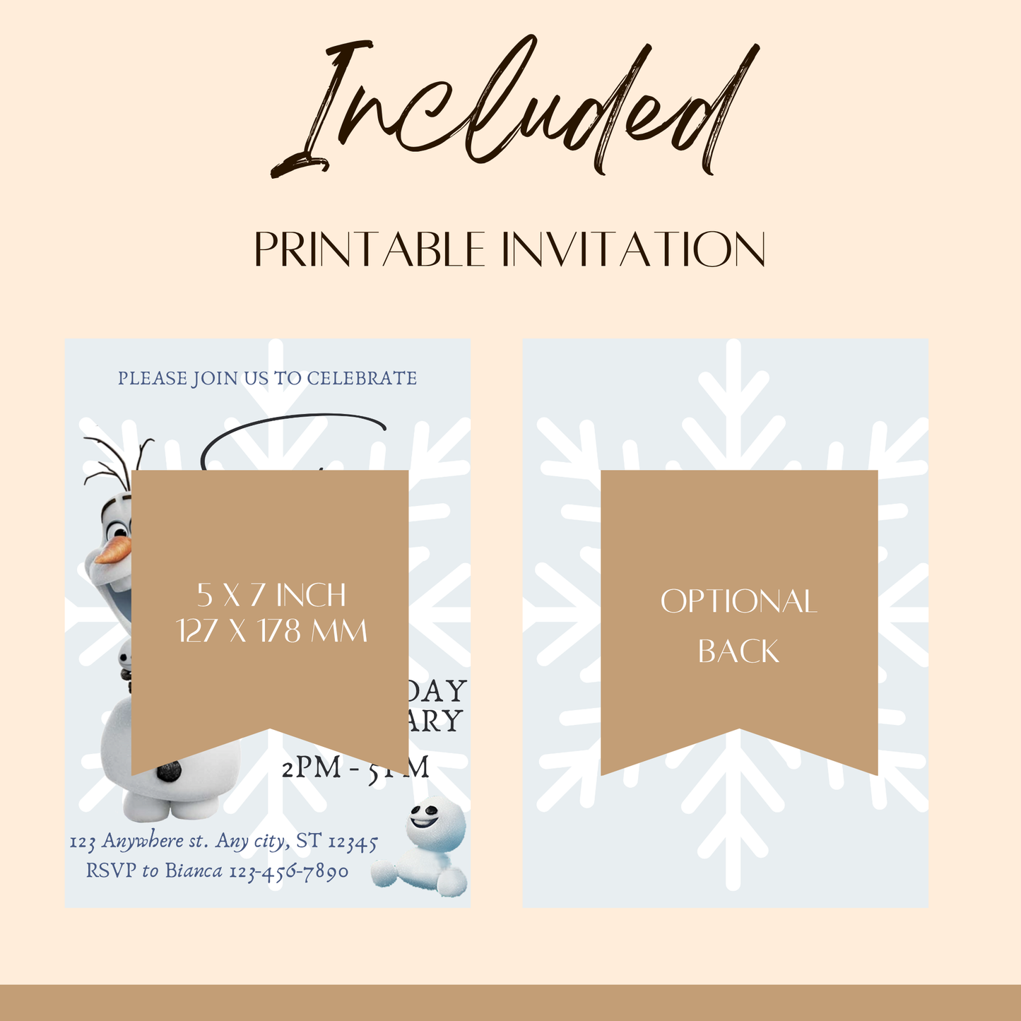Frozen Olaf-Themed Birthday Invitation
