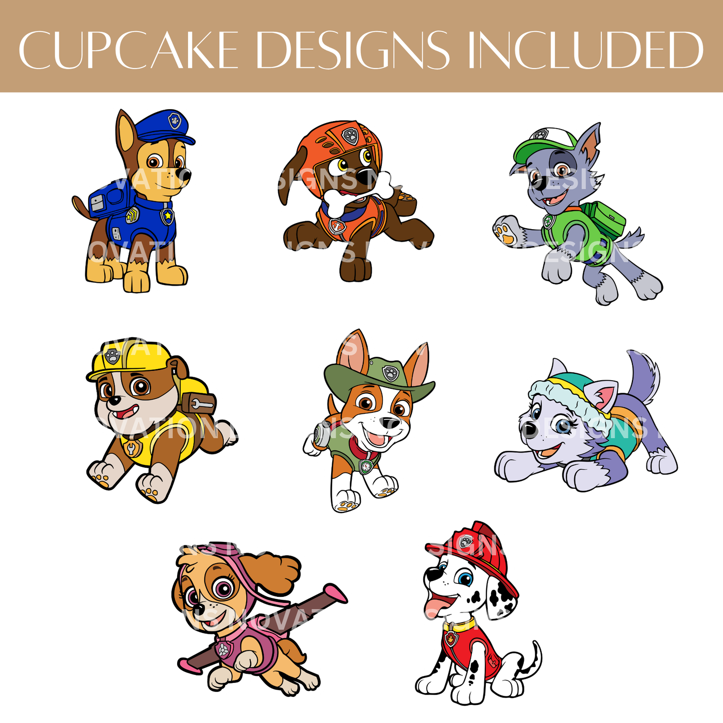 Printable Puppy Patrol Cupcake Toppers
