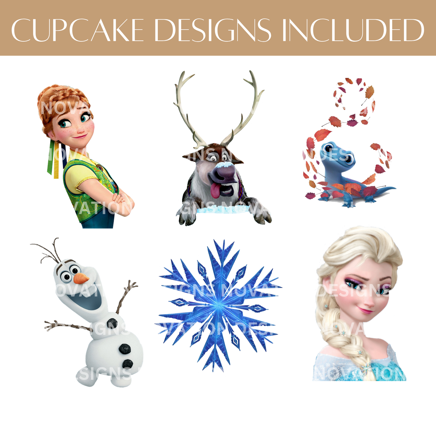 Printable Frozen Cupcake Toppers – Digital Download