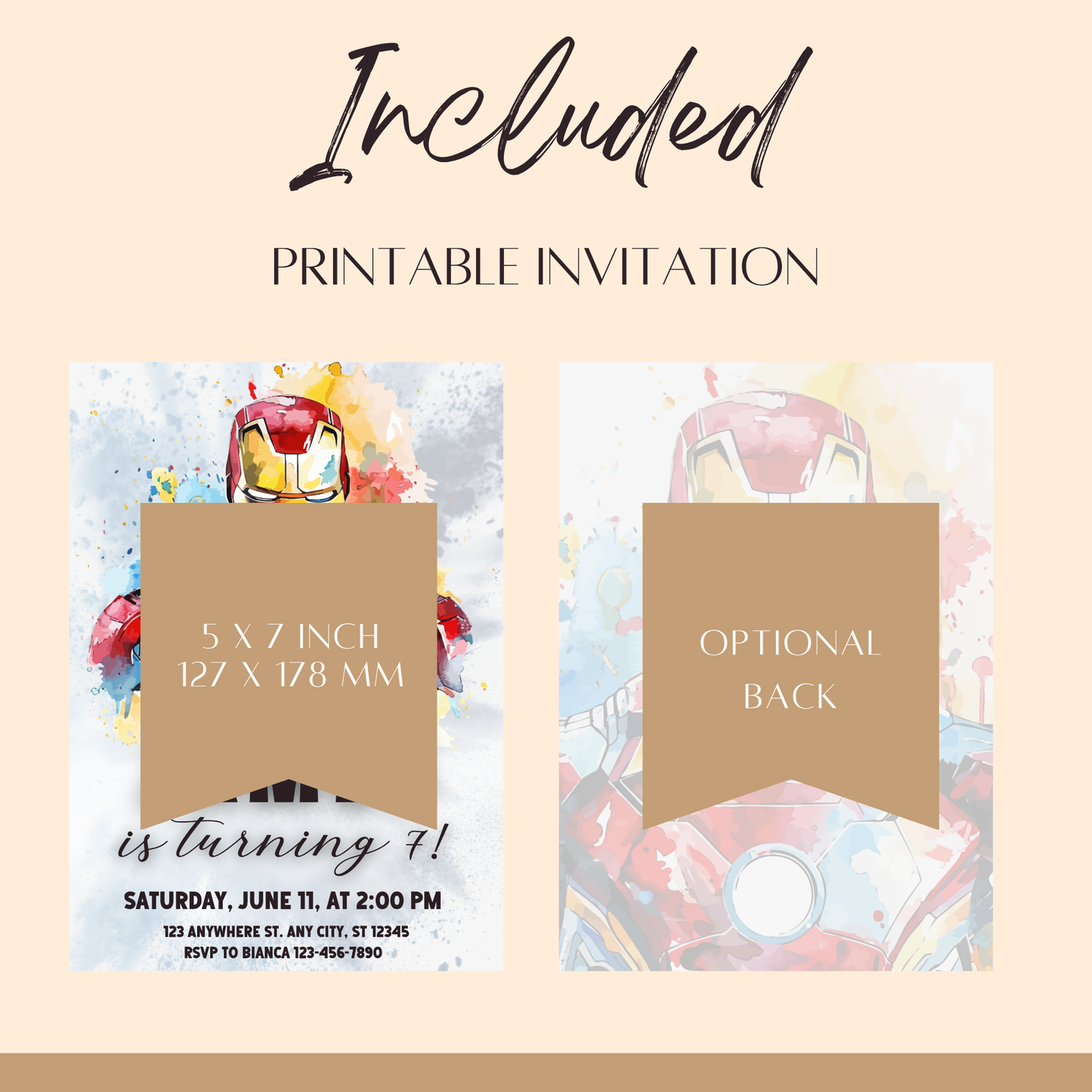 Iron Man Birthday Invitation Template