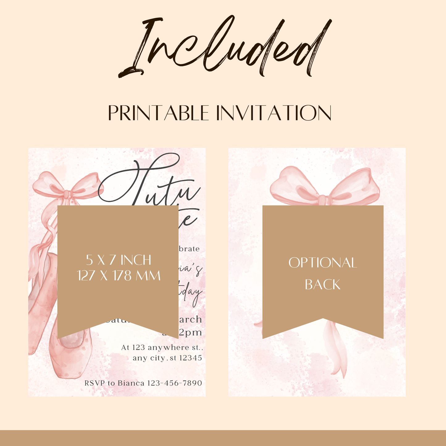 "Tutu Cute" Birthday Invitation Template