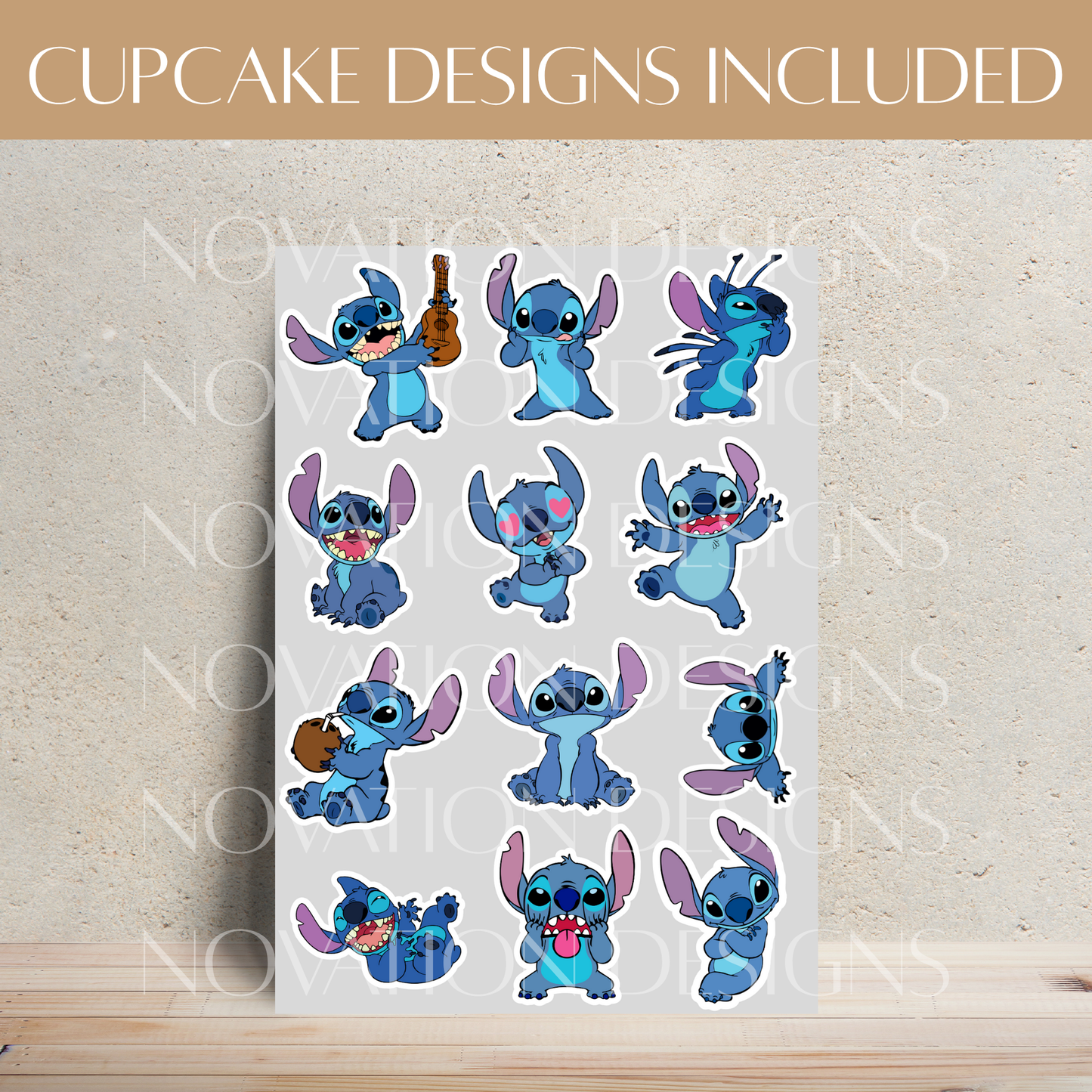 Printable Stitch Cupcake Toppers – Digital Download