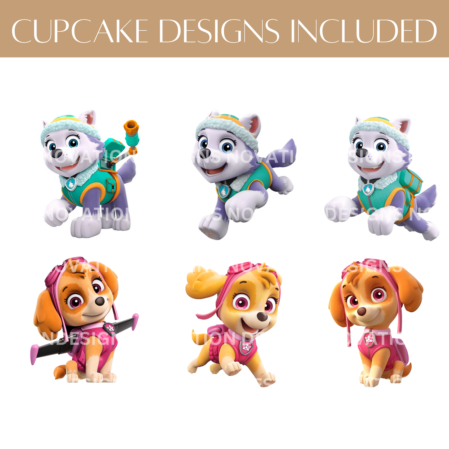 Skye & Everest Cupcake Toppers