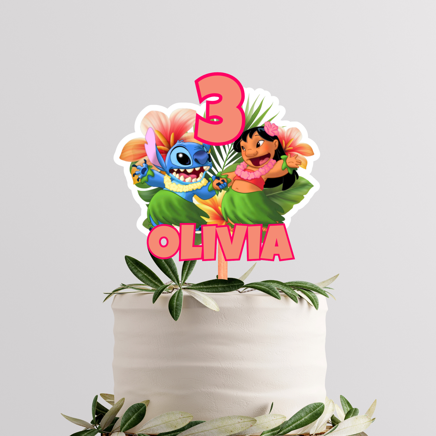 Editable Lilo & Stitch Cake Topper – Digital Download