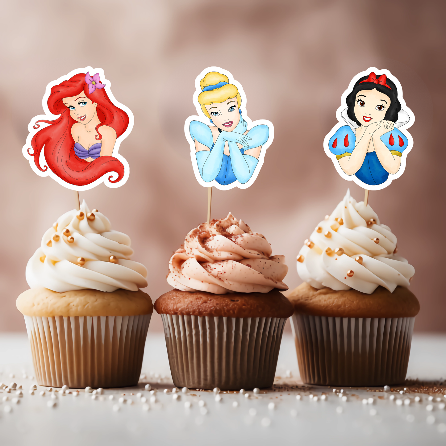 Printable Disney Princess Cupcake Toppers โ Digital Download