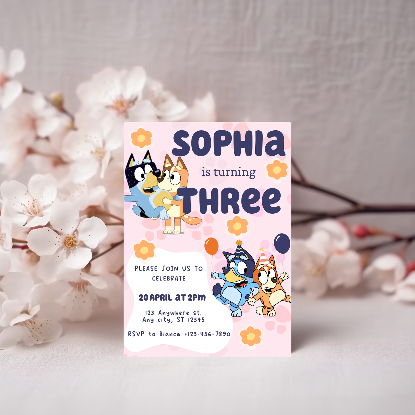 Bluey-Themed Birthday Invitation Template