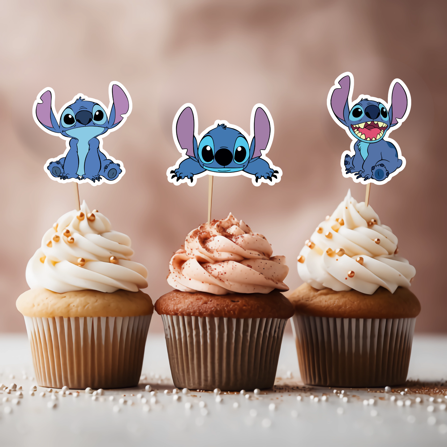 Printable Stitch Cupcake Toppers – Digital Download