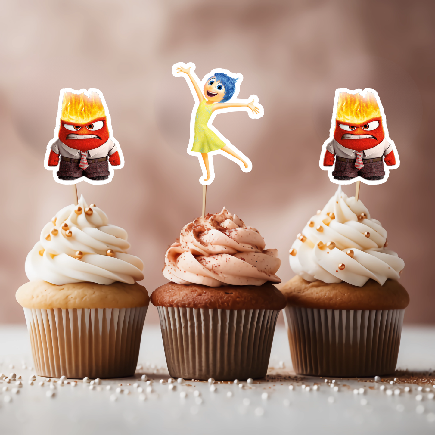 Printable Inside Out Cupcake Toppers