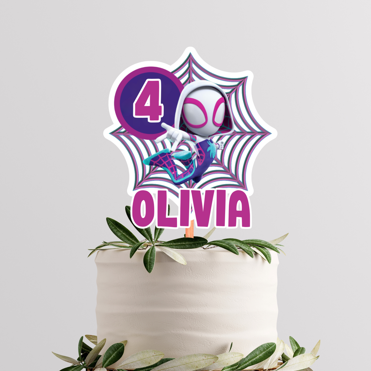 Editable Ghost-Spider Cake Topper – Digital Download