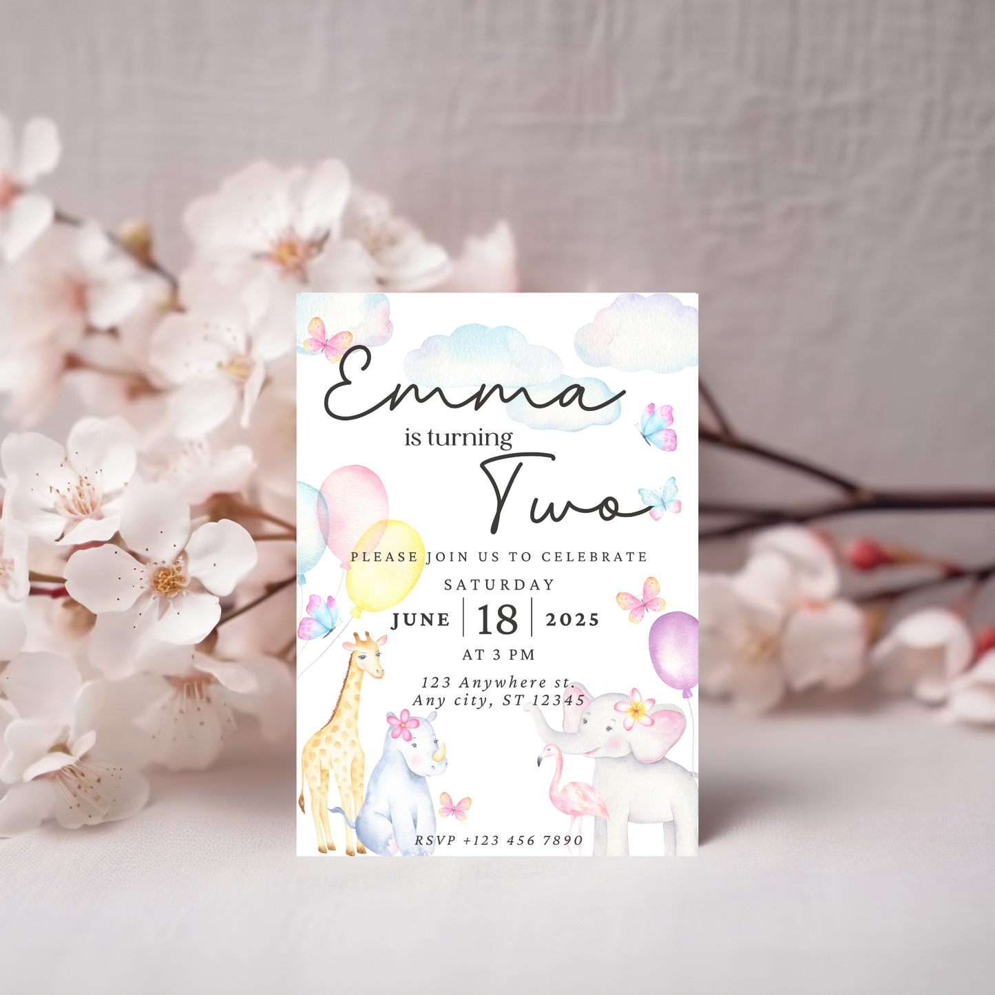 Safari-Themed Birthday Invitation