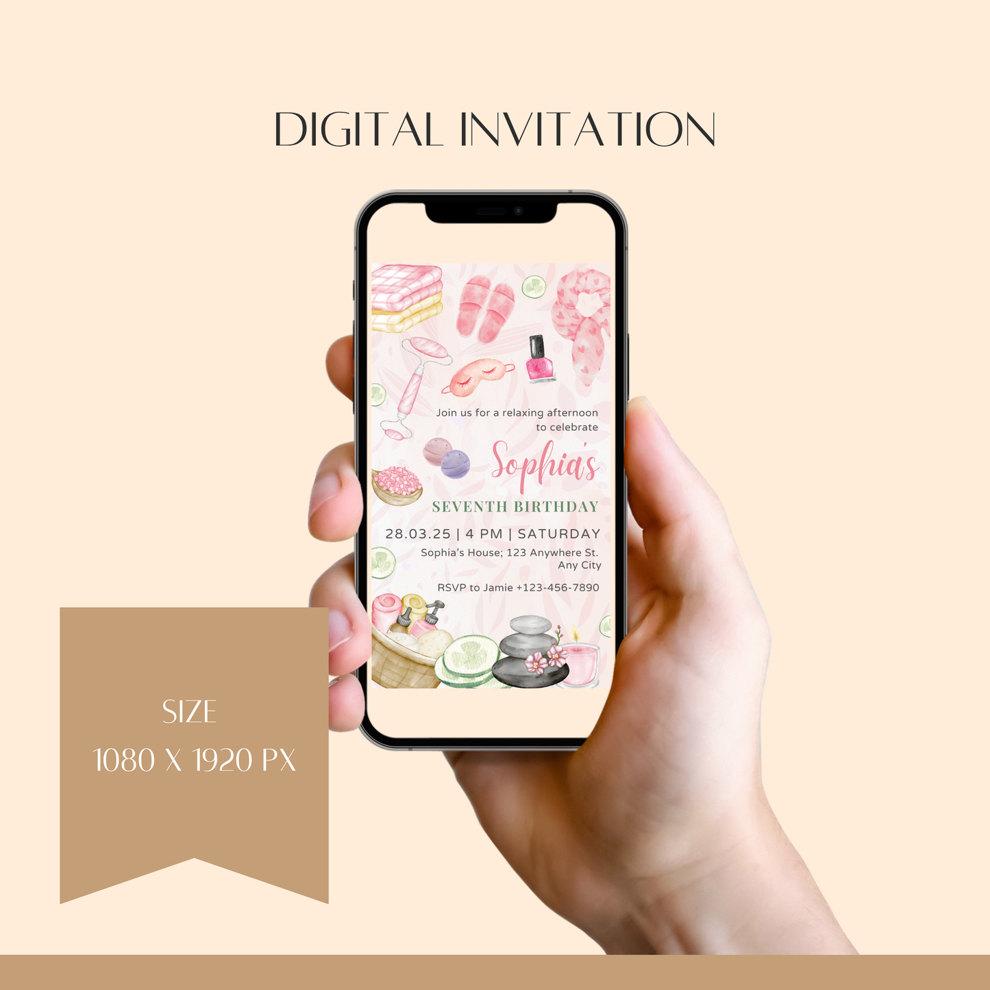 Spa Party Birthday Invitation Template